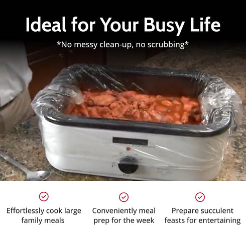 PanSaver Cooking Liners - Disposable Electric Roasting Pan Liners for Instant Cleanup with No Scrubbing - Foil, 2 Count...