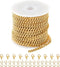 Kyutong 16.4 Feet Gold Plated Craft Chains for Jewelry Making Stainless Steel Curb Chain Roll Twisted Chain Links for Women Men Necklace Bracelet ...