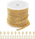 Kyutong 16.4 Feet Gold Plated Craft Chains for Jewelry Making Stainless Steel Curb Chain Roll Twisted Chain Links for Women Men Necklace Bracelet ...