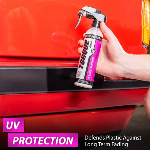 Torque Detail Plastic & Trim Restorer Spray - Restores, Shines & Protects Plastic, Vinyl & Rubber Surfaces With Molecular Restoration - Apply in M...