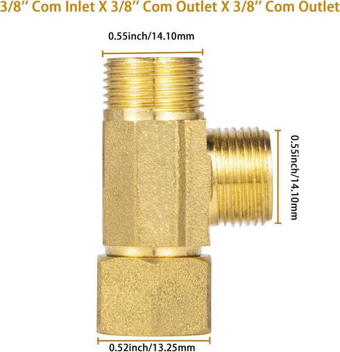 Lead-Free Brass Angle Stop Add-A-Tee Valve,3/8-Inch Compression Inlet X 3/8-Inch Compression Outlet X 3/8-Inch Compression Outlet 2 Pack...