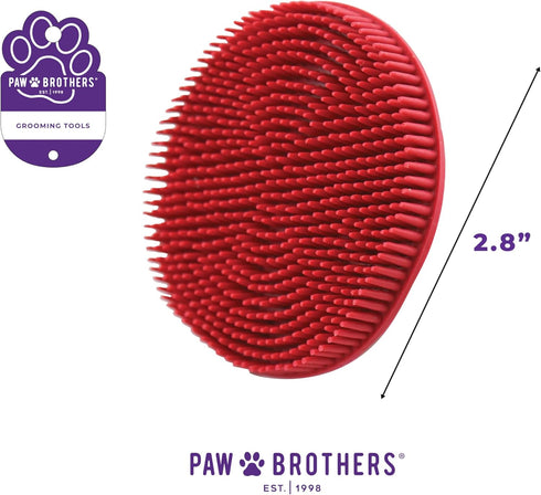 Paw Brothers Soft Rubber Curry Brush For Dogs, Small Short Hair Dogs and Cats, Reduce Shedding, Gentle Bristles for Grooming, Massage and Stimulat...