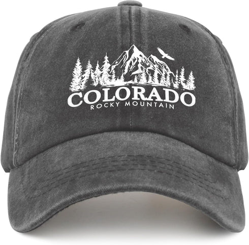 Colorado Rocky Mountain Baseball Hat American Sun Hat Pigment Black Womens Golf Hat Gifts for Grandma Baseball Cap...