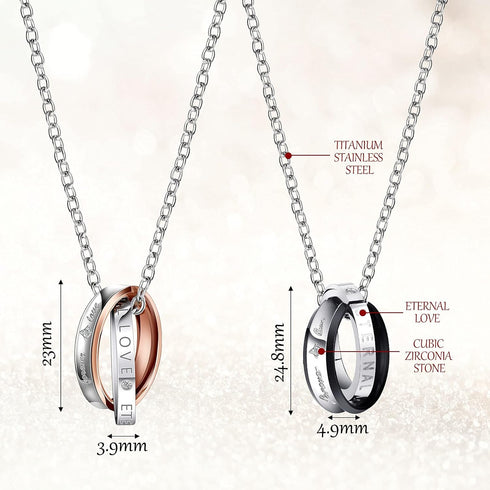 Hicarer 8 Pcs Couples Necklace Bracelet Matching Ong Distance Touch Necklace Her King His Queen I Love You Necklaces Jewelry Set for Bf Gf Women M...