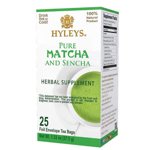 Hyleys Matcha Tea Bags - 25 Tea Bags (Japanese Pure Matcha Wellness Green Tea)...
