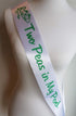 Amy's Bubbling Boutique Twin Baby Shower Sash Two Peas in My Pod for Mom to Be White & Green with Silver Safety Pin...