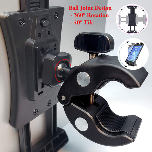 Microphone Music Stand Tablet Smartphone Holder Mount Heavy Duty 360 Degree Swivel Clamp Compatible with 3.5 to 13.5in Phone Tablets, iPad Pro 12....
