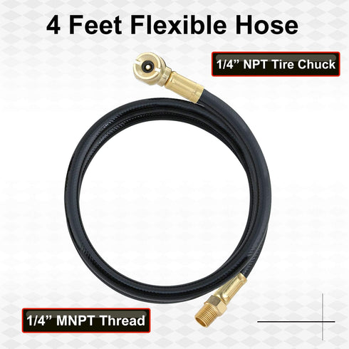 Hromee Air Tank Repair Kit w/Safety Valve, Pressure Gauge and 4 Feet Air Tank Hose Assembly kit for Portable Carry Tank...