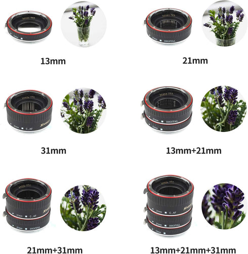 SHOOT AF Auto Focus Macro Extension Tube Set for Canon EOS EF EF-S Lens DSLR Cameras 1100D 700D 650D 600D 550D 500D 450D 400D 350D 300D 100D 70D C...