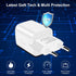 European Travel Plug Adapter Charger for iPhone Samsung Android Phone,International Power Adaptor with 2 Charger Port USB, EU Wall Charging Block ...