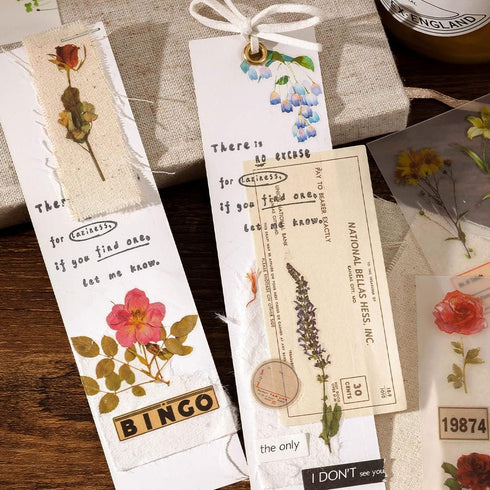 2 Sheets Vintage Rub on Transfer Flower Leaves Stickers 2 Sheet Linen, Clear Rub on Transfer Floral Stickers Decals for Wood Crafts Wine Glass Fab...