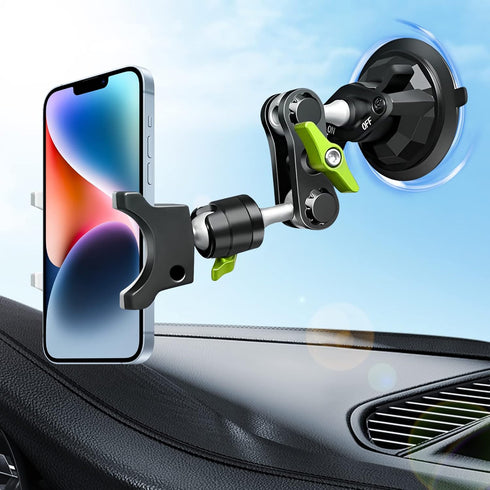 Suction Cup Holder Phone Mount Car 360° Rotating,Universal Ball Head Arm for Phone Car Holder Video Recording Vlog Ballhead Magic Arm Cell Phone f...