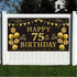 Trgowaul 75th Birthday Backdrop Gold and Black 5.9 X 3.6 Fts Happy Birthday Party Decorations Banner for Women Men Photography Supplies Background...