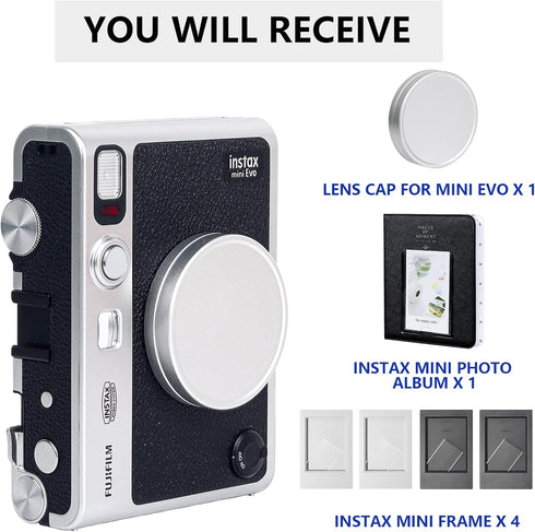 CAIYOULE Protective Lens Cap for Fujifilm Instax Mini EVO Instant Camera, Accessories for Instax Mini EVO with Lens Cover, Mini Picture Frame(NO C...