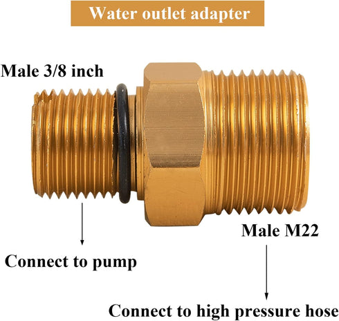 7106686 Outlet Connector for Gas Powered Pressure Washer Pumps, 19G & 1.5mm Male...