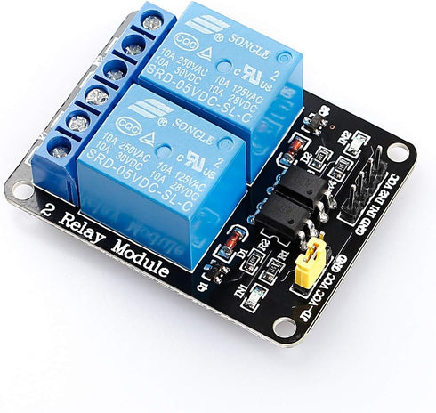 SunFounder 2 Channel DC 5V Relay Module with Optocoupler Low Level Trigger Expansion Board Compatible with Arduino R3 MEGA 2560 1280 DSP ARM PIC A...