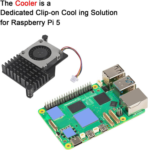 AITRIP 2 Pack Active Cooler for Raspberry Pi 5, Cooling Fan Pi5 Aluminum Heat Sink Temperature-Controlled Blower Fan with Thermal Pads Suitable fo...
