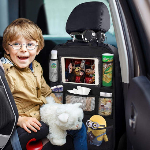 ONE PIX Backseat Car Organizer Mats Back Seat Organizers and Storage Bag with Touch Screen Tablet Holder for Kids Toddlers Car Seats, Travel Acces...