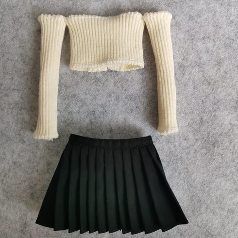 1/6 Scale Figure Clothes Sweater Top+Skirt Outfit Costume for 12 inch Female Action Figure Phicen/TBLeague (White)...