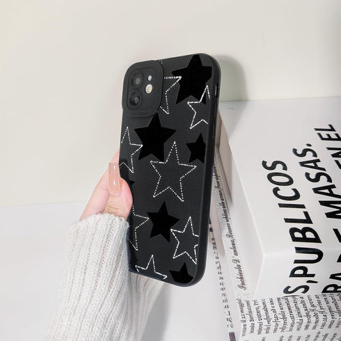 Compatible for iPhone 11 Case Cute Cool Star Black Design for Girls Women Soft TPU Shockproof Protective Girly for iPhone 11-Black&White Star...