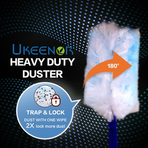 180° Dusters Multi Surface Duster Refills Kit Extender Handle (1 Long Handle to + 1 Short Handle + 15 Duster Refill)...