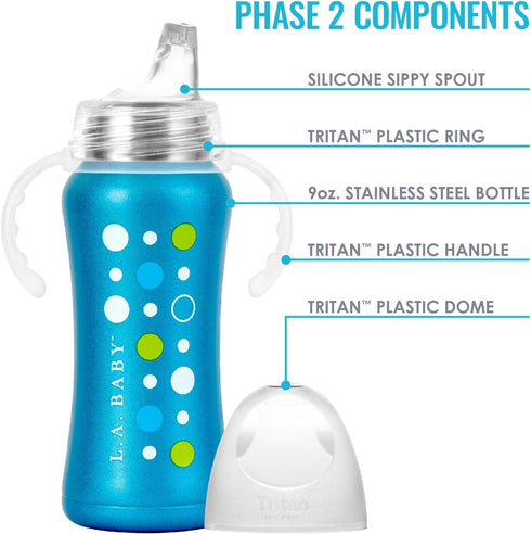 Ultimate Stainless Steel Sippy Cup | 9oz Insulated Sippy Cup for Toddlers Insulates 10+ Hours | Leak-free, Non-toxic Medical Grade Silicone and St...