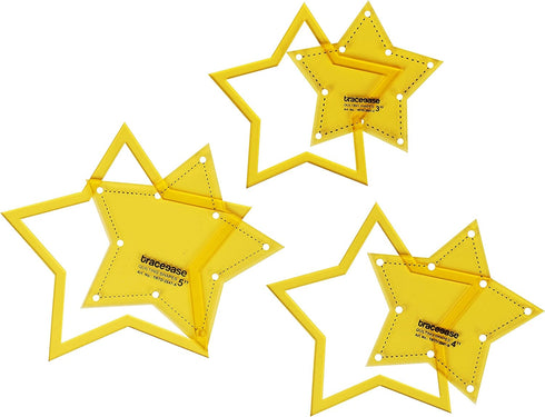 Traceease 5,Point Star Quilting Template Stencils Set of 3-3"/4"/5" inches DIY Sewing Quilt Patchwork templates for Quilting-KB...