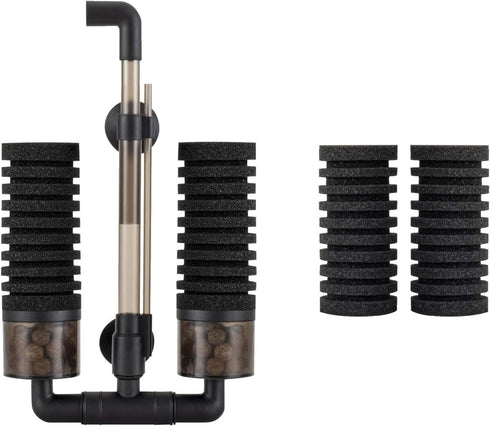 hygger Aquarium Double Sponge Filter, Comes with 2 Spare Sponges (S)...