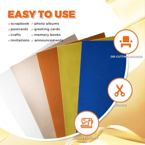 MONCURIOZY 10 Sheets A4 250GSM Colored Metallic foil Paper for Crafts & Arts,Card Making,Scrapbooking and DIY (blue)...