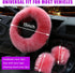3PCS Wool Steering Wheel Cover with Fuzzy Handbrake Cover & Gear Shift Cover, Universal 15 Inch Steering Wheel Fluffy Soft Protector, Comforting W...