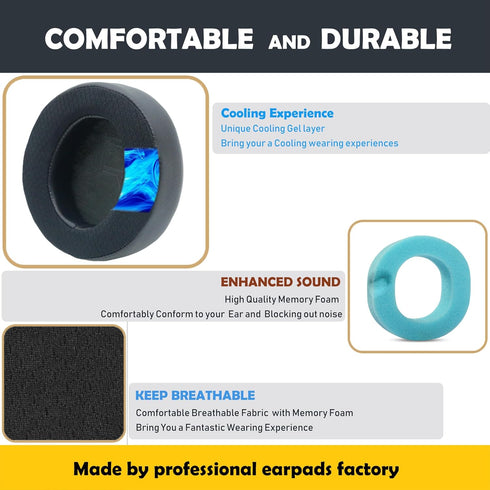 Replacement Earpads Cushion Compatible with Alienware 7.1 PC Gaming Headset AW510H,AW310H Cool Gel Ear pads with Cooling Gel layer...