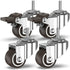 GBL 1" inch Small Caster Wheels with 2 Brakes + Screws M6x15mm - 90Lbs - Low Profile Castor Wheels with Brakes - Set of 4 No Floor Marks Silent Ca...