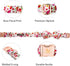 Elegant little tail Dog Collar, Pink Rose Print Pet Collar Summer Dog Collar Durable Metal Buckle Dog Collars Cotton Pet Adjustable Dog Collars fo...