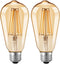Dusk to Dawn Edison Light Bulbs ST58(ST19), Vintage Amber Glass, Warm Light, 60W Equivalent, Automatic On/Off Light Sensing LED Filament Bulb Outd...