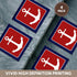 3dRose cst_165796_3 Red White and Blue Nautical Anchor Design-Ceramic Tile Coasters, Set of 4...