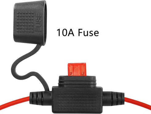 CERRXIAN 4.9FT/1.5M 16AWG DC 5.5mm x 2.1mm Battery Clamps Extension Cord with 10A Fuse, Alligator Crocodile Clip to DC 5.5 2.1mm Male Barrel Plug ...