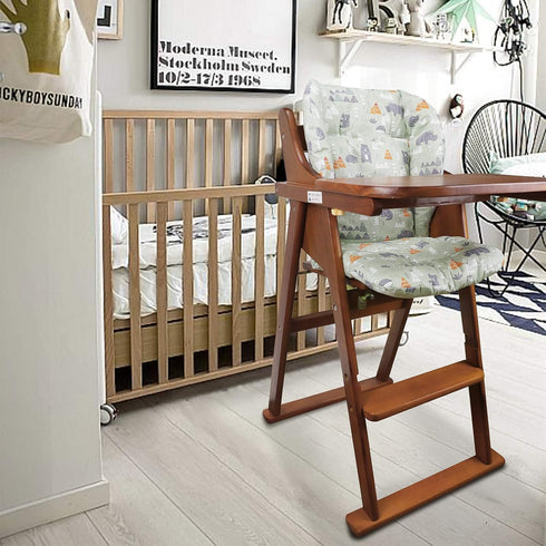 Baby High Chair Cushion, Thick Pad for Wooden High Chair, Baby Dining Chair Liner Mat (Green Forest)...