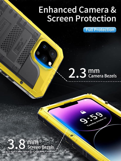 Unitedtime for iPhone 14 Pro Max Case Waterproof with Built-in Screen Protector Full Body Rugged Hard Silicone, Military Grade Shockproof Dustproo...