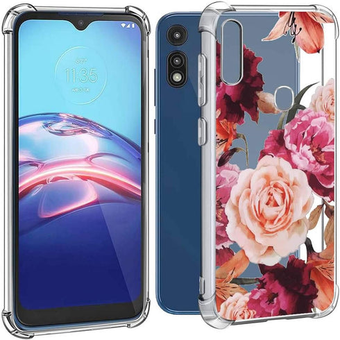 (3 Pack) for Moto E 2020 Case, for Moto XT2052-1 Case for Girls Women Shock-Absorption Crystal Clear Soft TPU Slim Bumper Protective Phone Case Co...