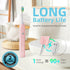 7AM2M Sonic Electric Toothbrush for Adults and Kids, with 6 Brush Heads, 5 Modes with 2 Minutes Build in Smart Timer, Roman Column Handle Design (...