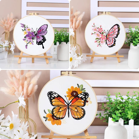 Offizon 3 PCS Embroidery Kit for Beginners - Embroidery Patterns, Embroidery Accessories & Hoop Included, Hand Embroidery Kit for Adults Stitching...