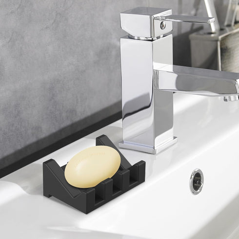 Silicone Soap Holder Self Draining Waterfall Drying Tray,Soap Dish for Shower Wall with Draining Easy to Clean and Store(3PCS)...