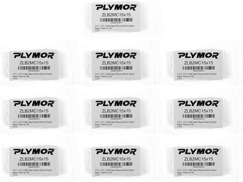 Plymor 1.5" x 1.5" (Case of 1,000), 2 Mil Zipper Reclosable Plastic Bags...