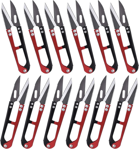 ESHATO 12 Pack Yarn Thread Craft Scissors Cutters for Sewing, 4.3 Inch Mini Small Snips Trimming Nipper for Office Home School Stitch DIY Supplies...