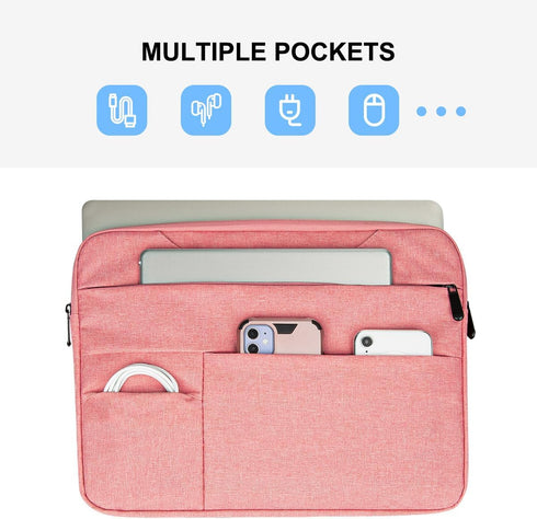 13 Inch Laptop Sleeve Case with Multiple Pocket for 13.3-Inch Macbook Air/Pro 13-13.3 Inch Laptop Computer Notebook, Waterproof Protective Hidden ...