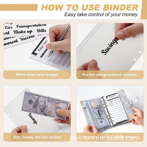 Budget Book with Cash envelopes Budget Binder with Zipper Cash Envelopes & Expense Sheets for Budgeting and Saving Money, Money Organizer for Cash...