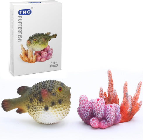 Gemini&Genius Pufferfish Toys for Kids, Realistic Puffer Fish Action Figures, Blowfish Toys, Under The Sea Life Figure Educational Gifts, Displays...