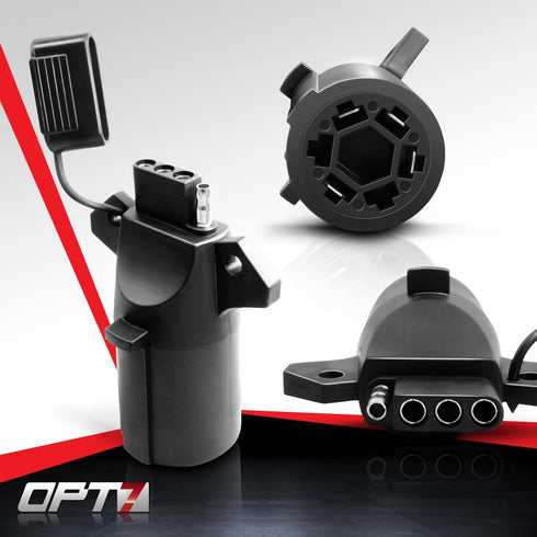 OPT7 7 Pin to 4 Pin Trailer Adapter w/Secure Tab, 7 Way Blade to 4 Way Flat Trailer Light Connector for Pickup Truck Trailer Tow Hitch, 3.75" Long...