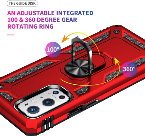Military Grade Drop Impact for Oneplus 9 Pro Case Oneplus 9 Pro 5G Case 360 Metal Rotating Ring Kickstand Holder Armor Heavy Duty Shockproof for O...