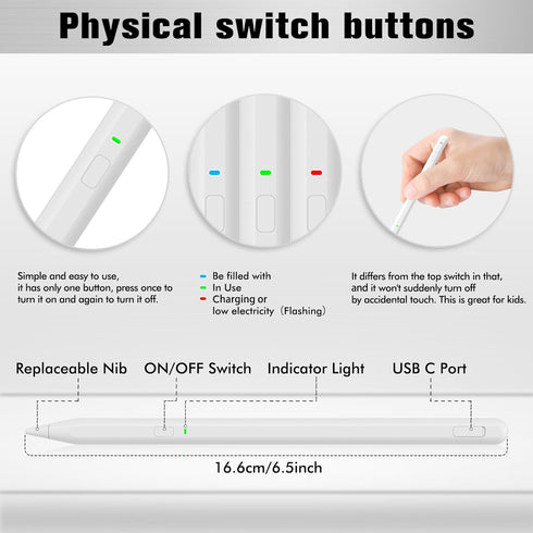 Uogic Stylus Pen for iPad 9th&10th Generation, Active Pencil Compatible with iPad Apple iPad Pro11&12.9'', iPad Air 3rd/4th/5th Gen, iPad 6th/7th/...